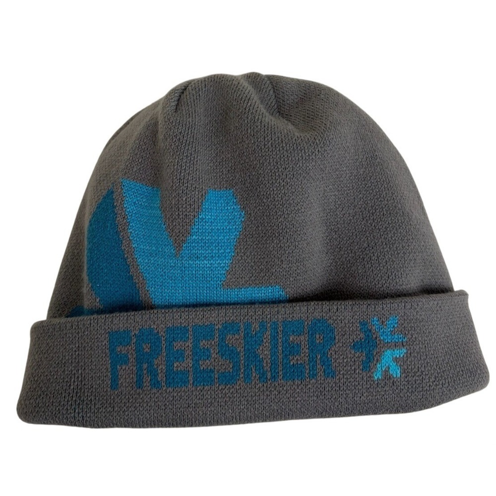 Freeskier BULA Beanie Toque Gray Blue Knit Snow flake Ski Hat OS Made in Canada